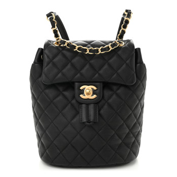 CHANEL Calfskin Quilted Mini Urban Spirit Backpack Black