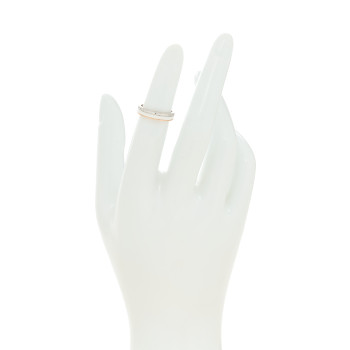 BOUCHERON 18K Pink White Gold Ceramic Diamond Quatre Classique Wedding Band Ring 46 3.75