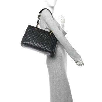 CHANEL Caviar Quilted Grand Shopping Tote GST Black
