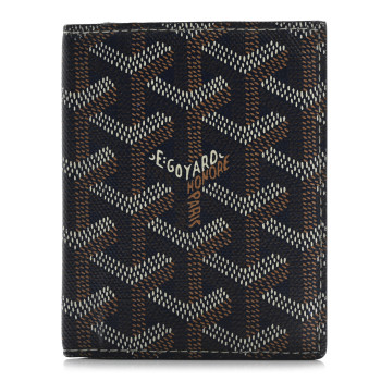 GOYARD Goyardine Saint Marc Folding Card Case Navy