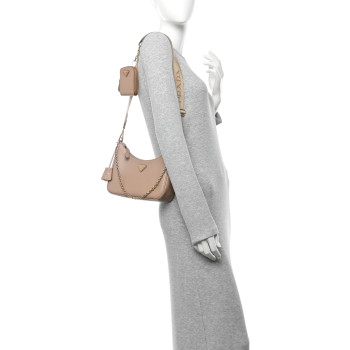 PRADA Saffiano Lux Re-Edition 2005 Shoulder Bag Cammeo