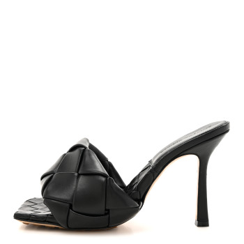 BOTTEGA VENETA Nappa Maxi Intrecciato Lido Mule Sandals 37 Black