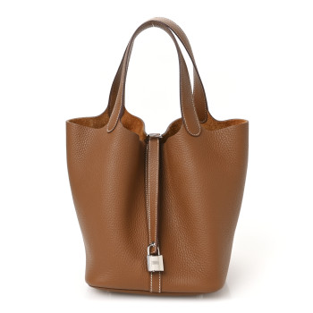 HERMES Taurillon Clemence Picotin Lock 22 MM Gold