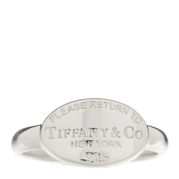 TIFFANY Sterling Silver Return to Tiffany Oval Ring 57 8