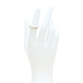 DAVID YURMAN Sterling Silver 18K Yellow Gold Diamond Petite Buckle Ring 49 5