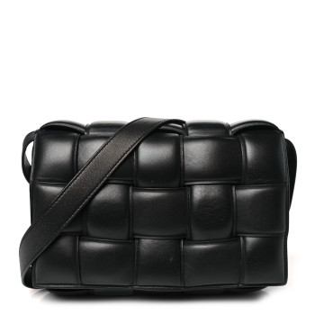 BOTTEGA VENETA Nappa Maxi Intreccio Padded Cassette Crossbody Bag Black