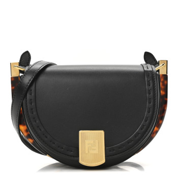 FENDI Vitello King Plexiglass Moonlight Shoulder Bag Black