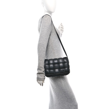 BOTTEGA VENETA Nappa Maxi Intreccio Padded Cassette Crossbody Bag Black