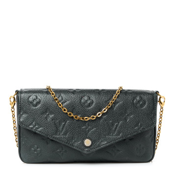 LOUIS VUITTON Empreinte Pochette Felicie Chain Wallet Black
