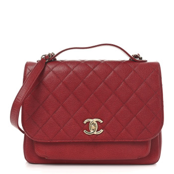 CHANEL Caviar Quilted Large Business Affinity Flap Red