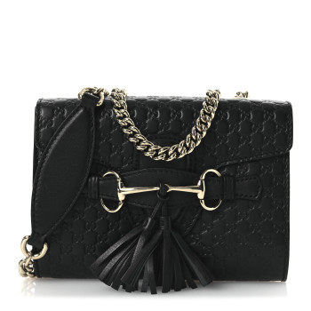 GUCCI Microguccissima Mini Emily Shoulder Bag Black