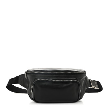 SAINT LAURENT Lambskin Subway Belt Bag Black