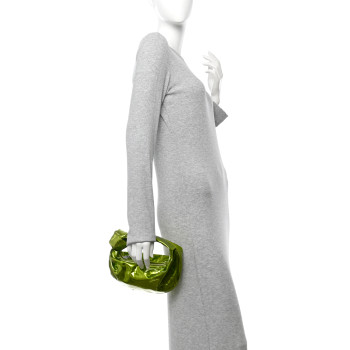 BOTTEGA VENETA Metallic Crushed Calfskin Mini Jodie Chlorophyll