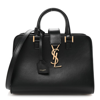 SAINT LAURENT Calfskin Monogram Baby Cabas Black