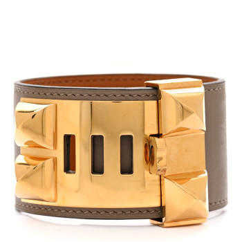 HERMES Swift Collier De Chien CDC Bracelet T2 Gris Asphalte