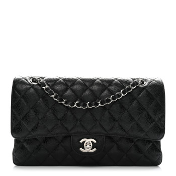CHANEL Caviar Quilted Medium Double Flap Black