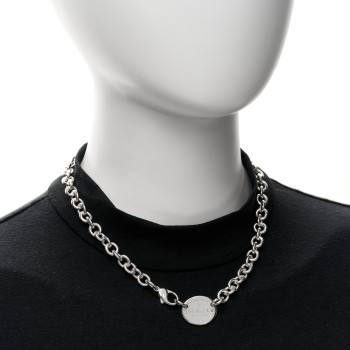 TIFFANY Sterling Silver Return to Tiffany Oval Tag Choker Necklace