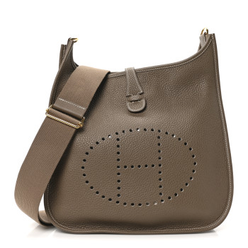 HERMES Taurillon Clemence Evelyne III PM Etoupe