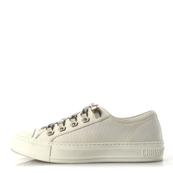 CHRISTIAN DIOR Canvas Walk'N'Dior Low Top Sneakers 39 White