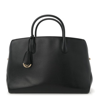 CHRISTIAN DIOR Grained Calfskin Large Bar Zip Tote Black