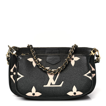 LOUIS VUITTON Empreinte Monogram Giant Multi Pochette Accessories Black Beige