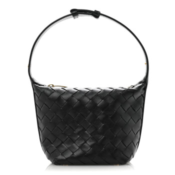 BOTTEGA VENETA Calfskin Nappa Intrecciato Candy Wallace Black