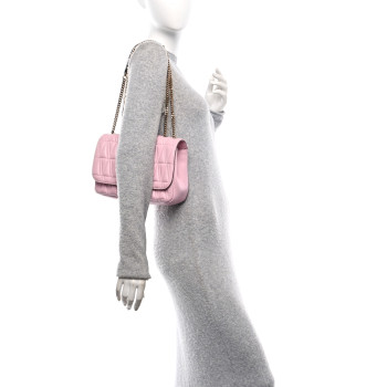 VERSACE Nappa Quilted Virtus Shoulder Bag Pink