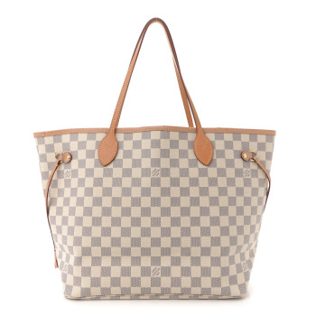 LOUIS VUITTON Damier Azur Neo Neverfull MM Rose Ballerine