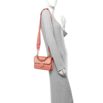 CHANEL Caviar Quilted Small Sunset On The Sea Flap Coral