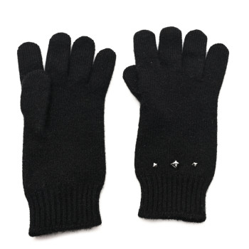HERMES Cashmere Darling Gloves M Black