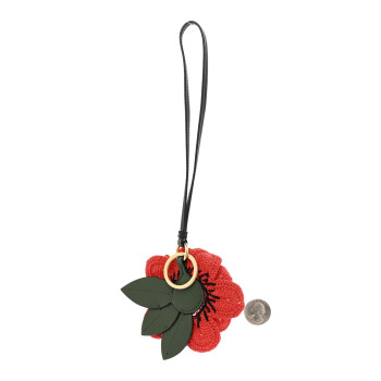 MIU MIU Soft Calf Crochet Trick Bag Charm Rosso