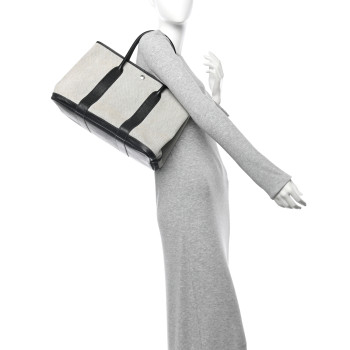 HERMES Toile Negonda Garden Party 36 MM Tote Black Ecru