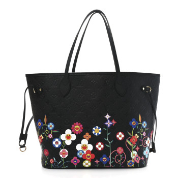 LOUIS VUITTON LV X TM Empreinte Flowers Neverfull MM Black