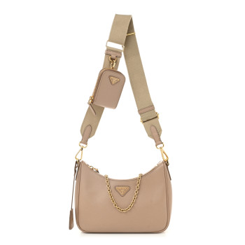 PRADA Saffiano Re-Edition 2005 Shoulder Bag Cammeo