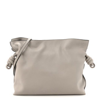 LOEWE Mellow Nappa Medium Flamenco Knot Clutch Ghost