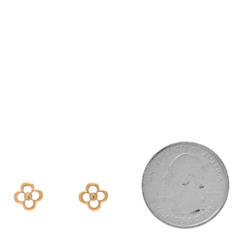 LOUIS VUITTON Brass Flower Full Stud Earrings Gold