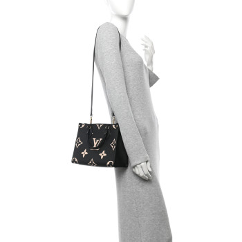LOUIS VUITTON Empreinte Monogram Giant Onthego PM Black Beige