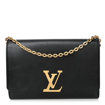 LOUIS VUITTON Calfskin Chain Louise GM Black