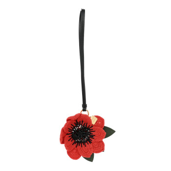 MIU MIU Soft Calf Crochet Trick Bag Charm Rosso
