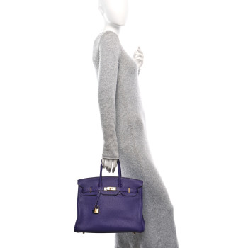 HERMES Taurillon Clemence Birkin 35 Iris