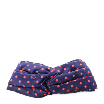 GUCCI Silk Polka Dot Headband M Blue Red