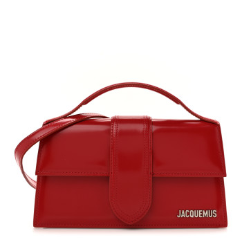 JACQUEMUS Glazed Calfskin Le Grand Bambino Red