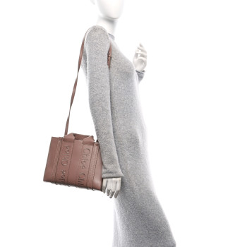 CHLOE Calfskin Small Woody Tote Anemone Pink