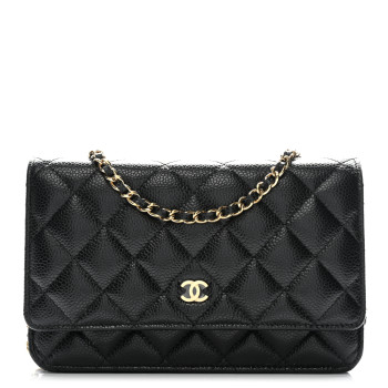 CHANEL Caviar Quilted Wallet On Chain WOC Black