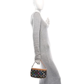 LOUIS VUITTON Monogram Multicolor Pochette Accessories Black