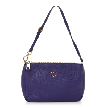 PRADA Vitello Daino Pochette Bag Viola