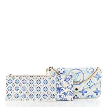 LOUIS VUITTON Monogram Giant By The Pool 2.0 Felicie Pochette Chain Wallet Lagoon Blue