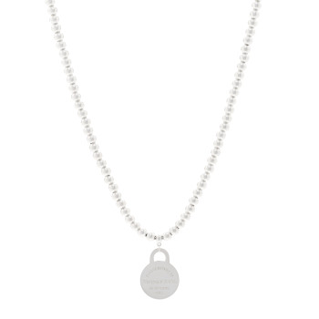 TIFFANY Sterling Silver Return to Tiffany Round Tag Bead Necklace
