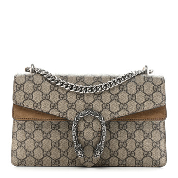 GUCCI GG Supreme Monogram Small Dionysus Shoulder Bag Taupe