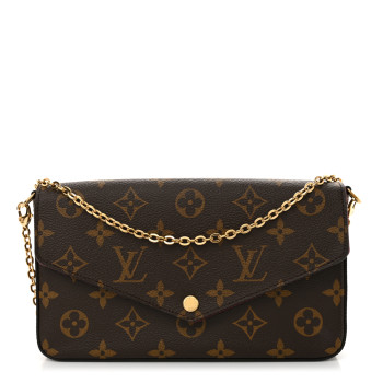 LOUIS VUITTON Monogram Pochette Felicie Chain Wallet Fuchsia